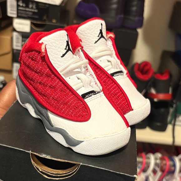 Jordan 13 Retro TD Red and White Sneakers - Picture 1 of 2